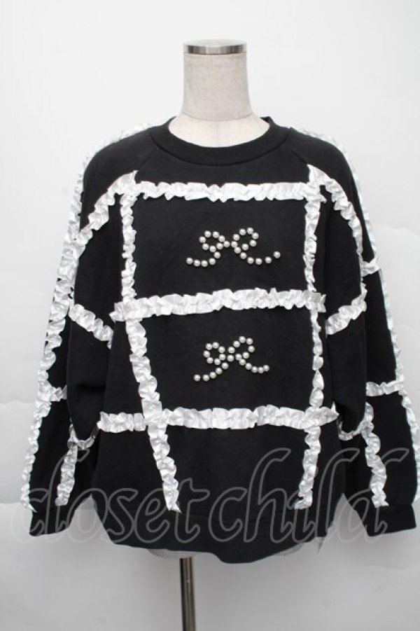 画像1: Swankiss / /frame frill裏毛トップス F 黒 S-25-12-07-036-CA-TO-SZ-ZS (1)