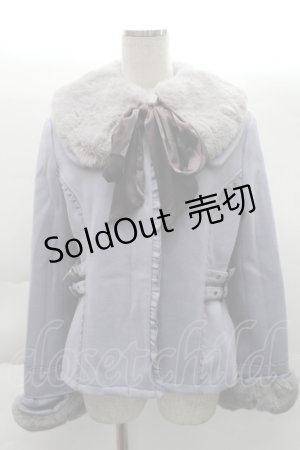 画像: axes femme / ファー襟ベルトデザインコート  ラベンダー S-25-12-08-036-AX-CO-HR-ZS