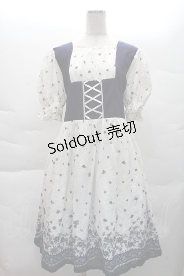 画像1: HirokoTokumine / アルプスワンピース  白ｘ紺 S-25-12-08-038-LO-OP-AS-ZT515 (1)