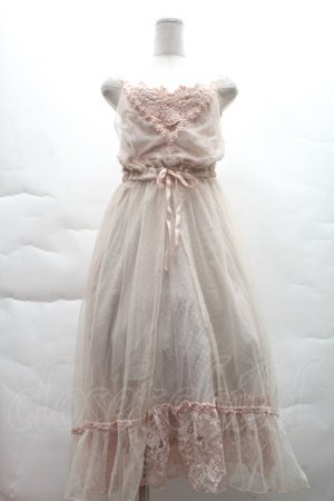 画像: axes femme / チュールレース重ねキャミワンピース M アワピンク S-25-12-08-040-AX-OP-HR-ZS