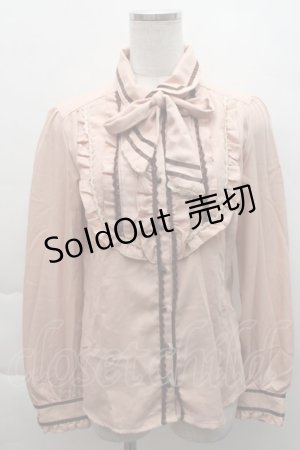 画像: axes femme / フロントフリル長袖ブラウス M アワピンク S-25-12-08-005-AX-BL-HR-ZS