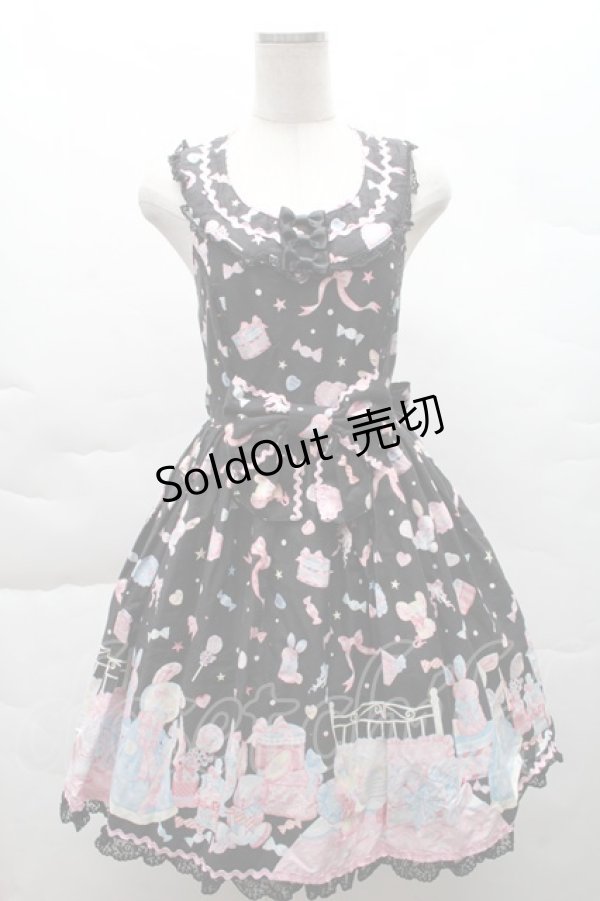 画像1: Angelic Pretty / ドリーミィドールハウスラウンドジャンパースカート  黒 S-25-12-08-046-AP-OP-AS-ZS (1)