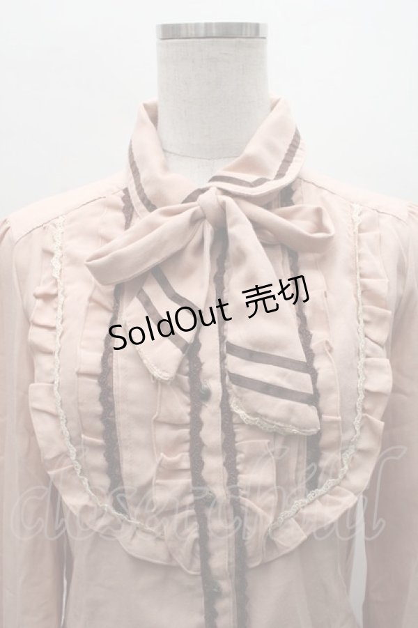 画像3: axes femme / フロントフリル長袖ブラウス M アワピンク S-25-12-08-005-AX-BL-HR-ZS (3)