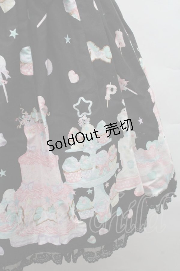 画像4: Angelic Pretty / Decoration Dream後ろフリルジャンパースカート  黒 S-25-12-08-047-AP-OP-AS-ZS (4)