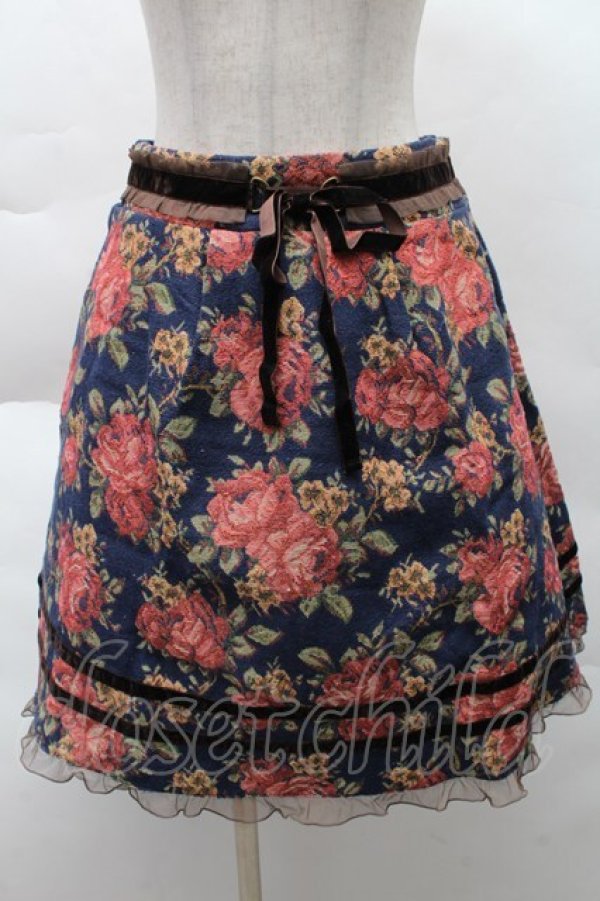 画像1: axes femme / ゴブランスカート  紺 S-25-12-08-050-AX-SK-HR-ZS (1)