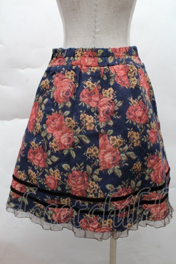 画像2: axes femme / ゴブランスカート  紺 S-25-12-08-050-AX-SK-HR-ZS (2)