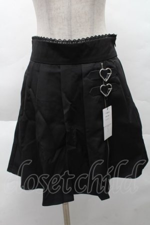 画像: DearMyLove / ハートジッププリーツスカパン LL 黒 S-25-12-08-052-EL-PA-AS-ZS