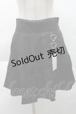 画像: DearMyLove / ハートジッププリーツスカパン LL 黒 S-25-12-08-052-EL-PA-AS-ZS