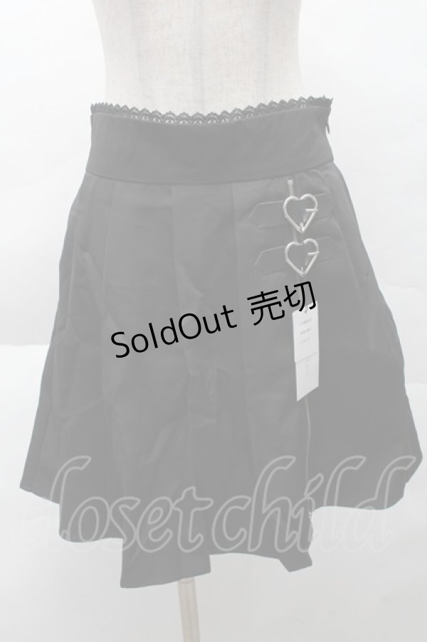 画像1: DearMyLove / ハートジッププリーツスカパン LL 黒 S-25-12-08-052-EL-PA-AS-ZS (1)
