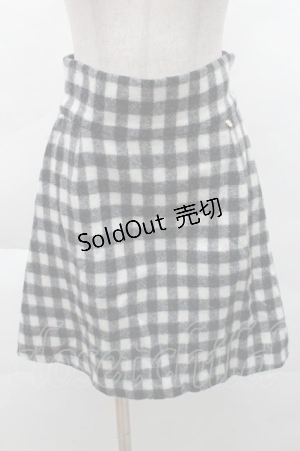 画像1: MILK / ウールチェックスカート  黒ｘオフ S-25-12-08-053-ML-SK-AS-ZS (1)