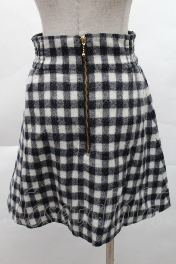 画像2: MILK / ウールチェックスカート  黒ｘオフ S-25-12-08-053-ML-SK-AS-ZS (2)