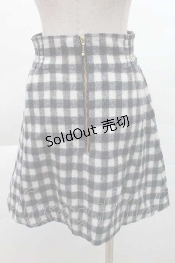 画像2: MILK / ウールチェックスカート  黒ｘオフ S-25-12-08-053-ML-SK-AS-ZS (2)