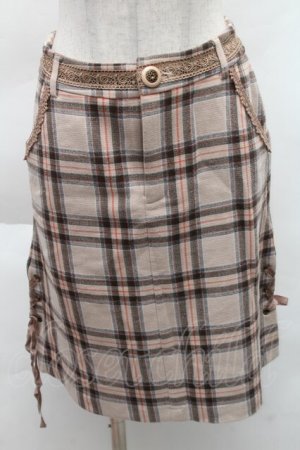 画像: axes femme / チェックタイトスカート M ベージュ S-25-12-08-054-AX-SK-HR-ZS