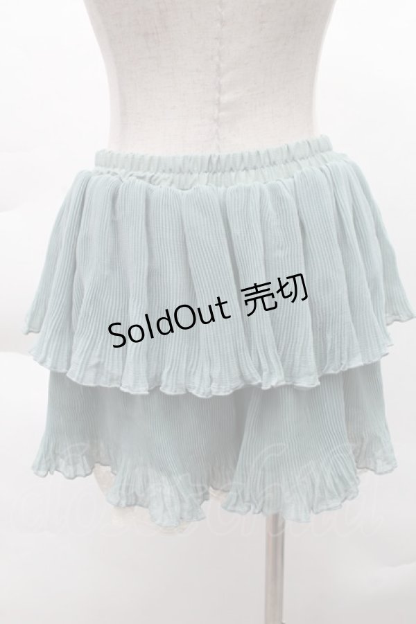 画像2: axes femme / 裾レースプリーツキュロット M ミント S-25-12-08-059-AX-PA-HR-ZS (2)