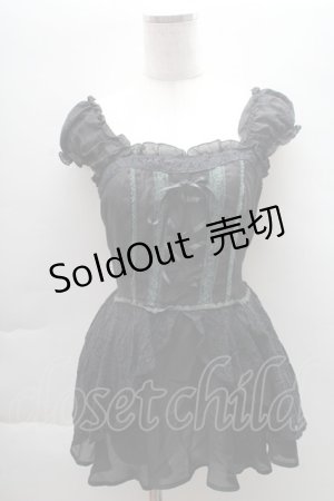 画像: axes femme / ビスチェ風ノースリブラウス M 黒 S-25-12-08-013-AX-TO-HR-ZS