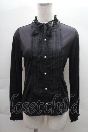 画像: axes femme / ブラウス風カットソー  黒 S-25-12-08-014-AX-TO-AS-ZS