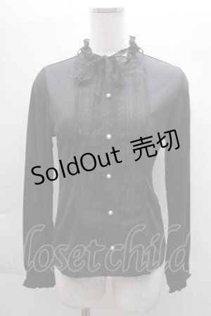 画像: axes femme / ブラウス風カットソー  黒 S-25-12-08-014-AX-TO-AS-ZS