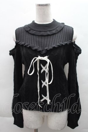 画像: Ank Rouge / ケーブルニット  黒 S-25-12-08-015-CA-TO-AS-ZS