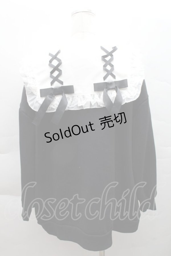 画像2: Princess Melody / CATプリントセーラー襟トレーナー  黒Ｘ白 S-25-12-08-017-EL-TO-AS-ZS (2)