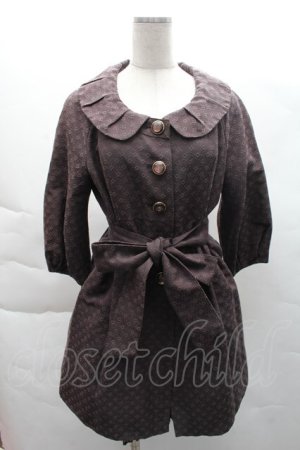 画像: axes femme / ７分袖付け襟スプリングコート M ブラウン S-25-12-08-020-AX-CO-HR-ZS