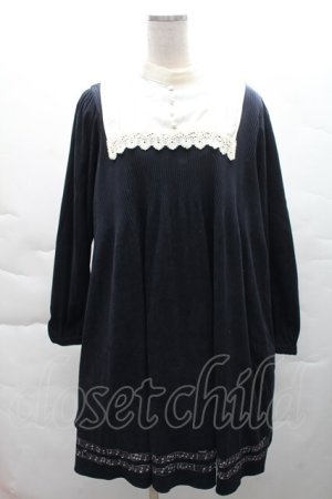 画像: Fi.n.t / 楽譜ワンピース  紺 S-25-12-08-027-CA-OP-AS-ZS