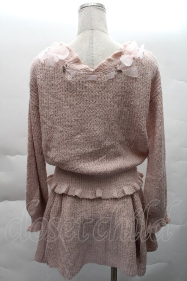 画像2: LIZ LISA / 巻バラニットセットアップ  ピンク S-25-12-08-031-LO-OP-AS-ZS (2)