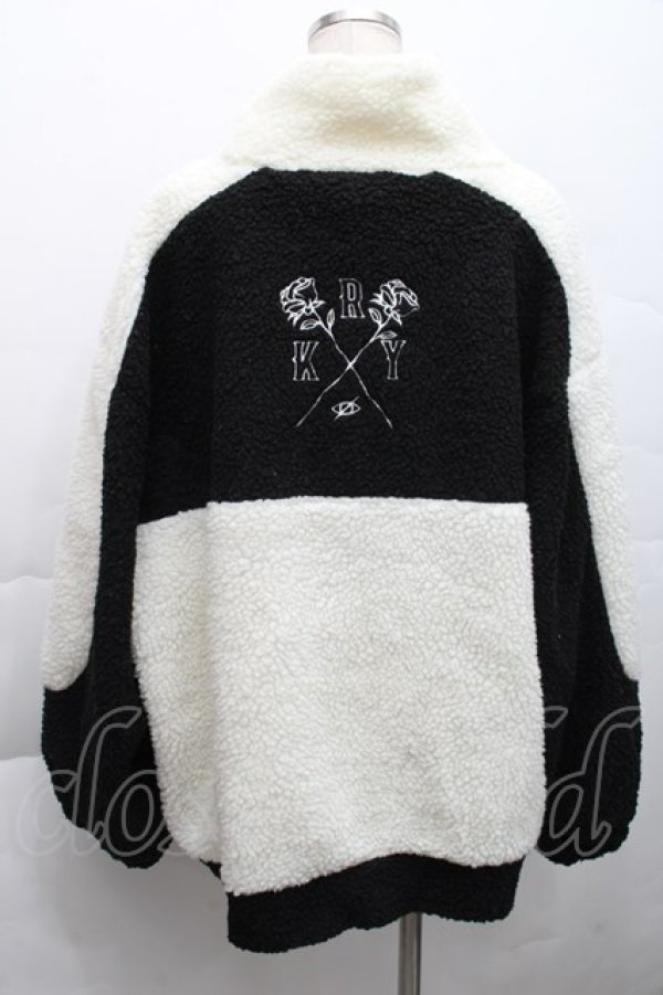 画像2: KRY CLOTHING / 「ストレッサー」 ボア切替フリースジャケット  黒ｘ白 S-25-12-11-044-EL-JA-HR-ZS (2)