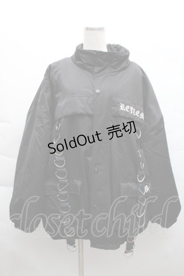 画像1: REFLEM / ミリタリー中綿ブルゾン  黒 S-25-12-11-048-PU-JA-HR-ZS (1)