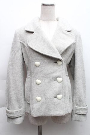 画像: MILK / ハートボタンコート  グレー S-25-12-11-050-ML-CO-AS-ZS
