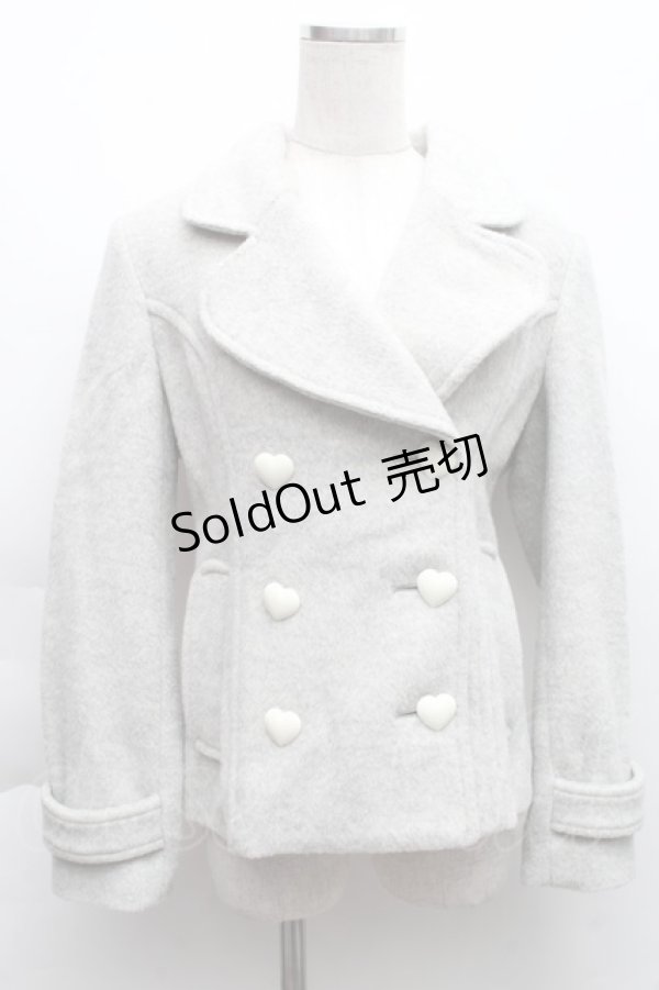 画像1: MILK / ハートボタンコート  グレー S-25-12-11-050-ML-CO-AS-ZS (1)