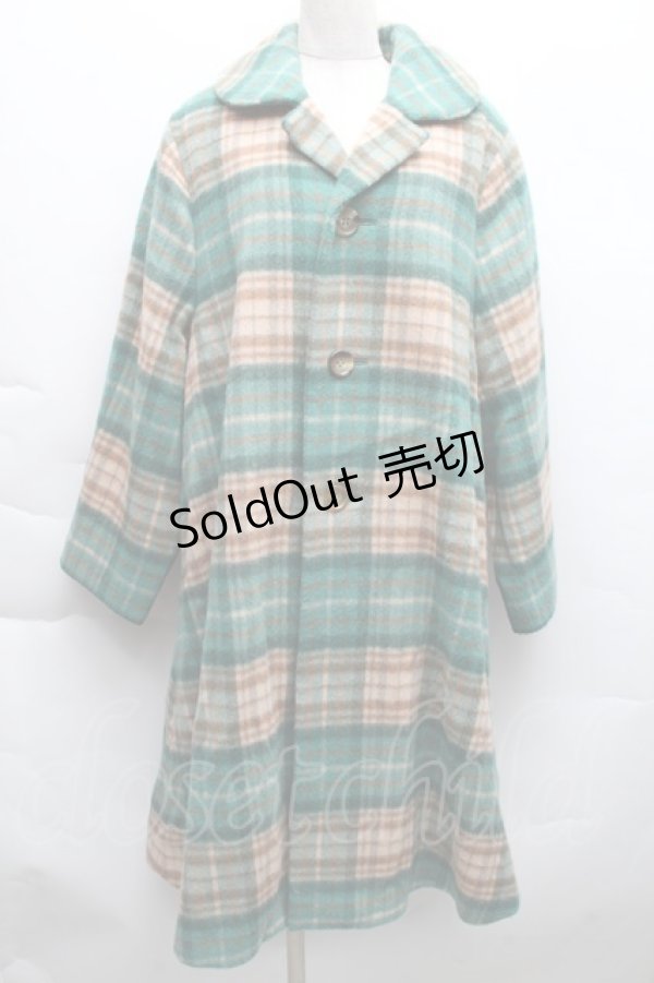 画像1: Jane Marple / タータンチェックコート  グリーン S-25-12-11-051-JM-CO-HR-ZS (1)