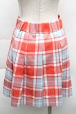 画像2: MILK / TOY CHECKスカート  サックス×オレンジレッド S-25-12-11-053-ML-SK-AS-ZS (2)