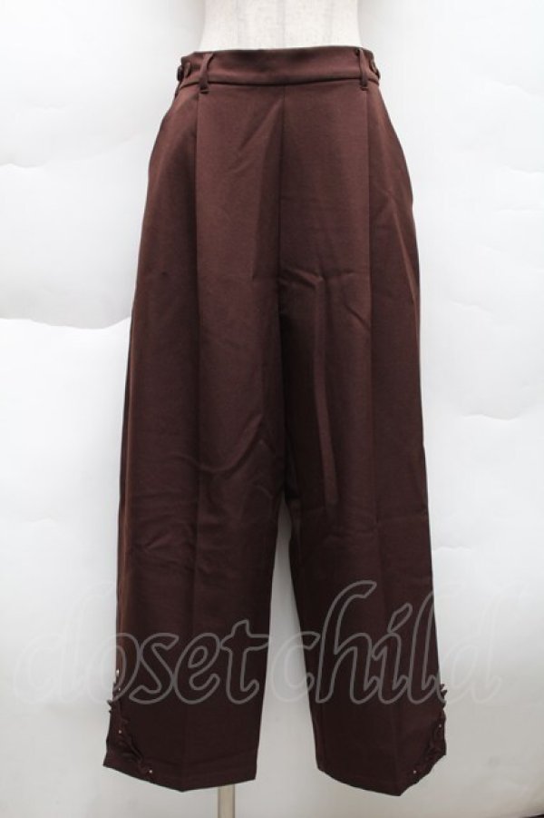 画像1: axes femme / 裾デザインストレートパンツ  ブラウン S-25-12-11-059-AX-PA-HR-ZS (1)