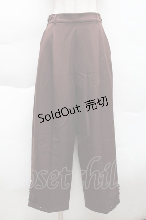 画像1: axes femme / 裾デザインストレートパンツ  ブラウン S-25-12-11-059-AX-PA-HR-ZS (1)