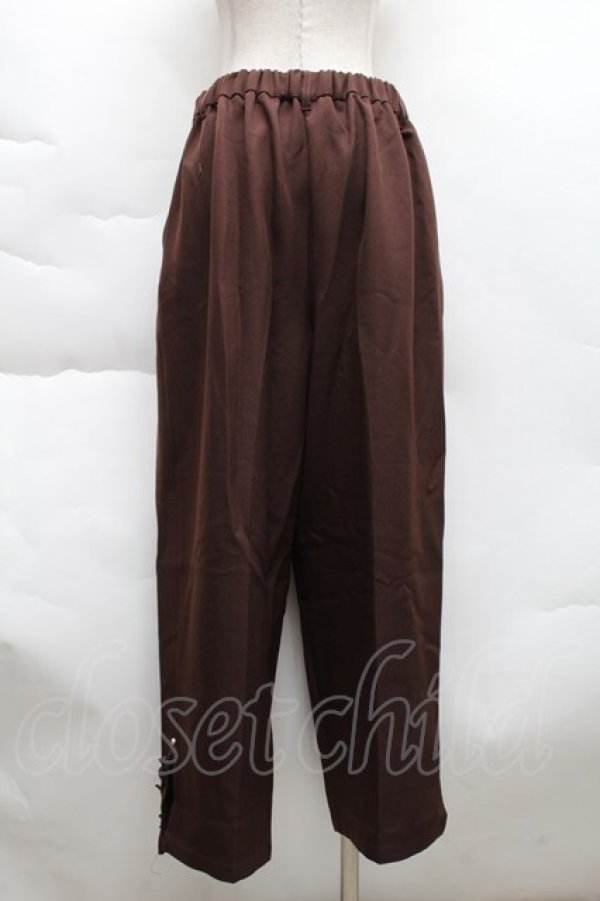 画像2: axes femme / 裾デザインストレートパンツ  ブラウン S-25-12-11-059-AX-PA-HR-ZS (2)