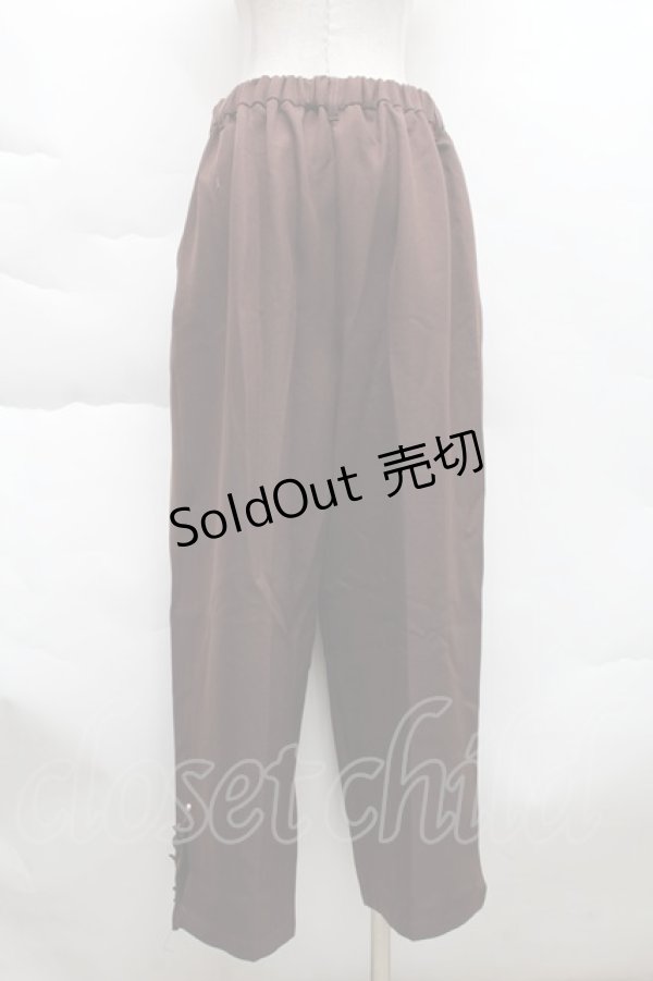 画像2: axes femme / 裾デザインストレートパンツ  ブラウン S-25-12-11-059-AX-PA-HR-ZS (2)