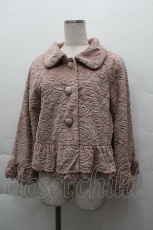 画像: axes femme / バラ柄フェイクファージャケット  オフ S-25-12-11-009-AX-JA-AS-ZS