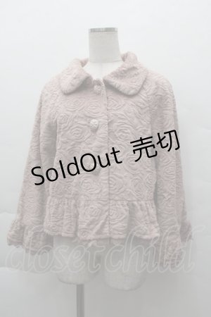 画像: axes femme / バラ柄フェイクファージャケット  オフ S-25-12-11-009-AX-JA-AS-ZS