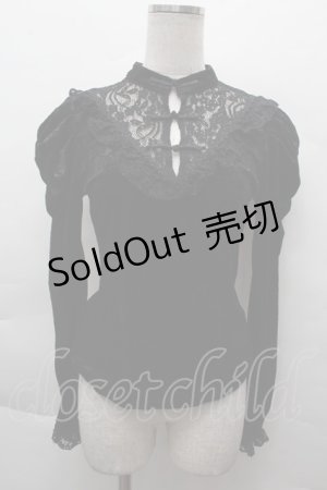 画像: DARK IN LOVE / ジャガードベロアトップス  黒 S-25-12-11-016-PU-TO-AS-ZS