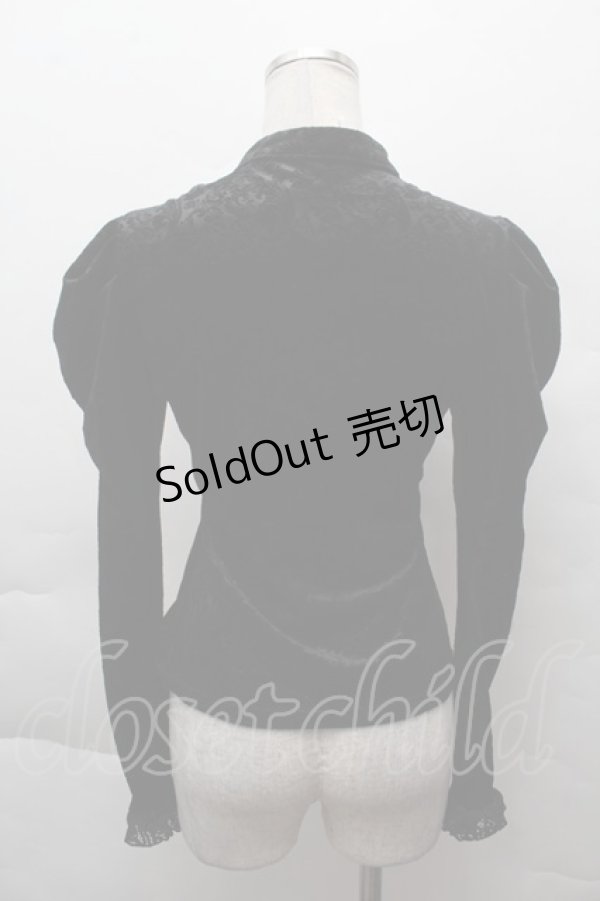 画像2: DARK IN LOVE / ジャガードベロアトップス  黒 S-25-12-11-016-PU-TO-AS-ZS (2)