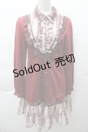 画像: axes femme / 重ね着風ワンピース  赤 S-25-12-11-019-AX-TO-HR-ZS