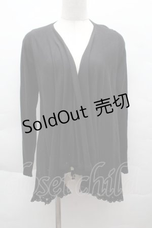 画像: axes femme / ストーン付きカーディガン  黒 S-25-12-11-021-AX-TO-HR-ZS