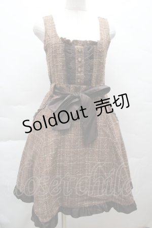 画像: axes femme / ラメチェックチュニック  ブラウン S-25-12-11-022-AX-TO-HR-ZS