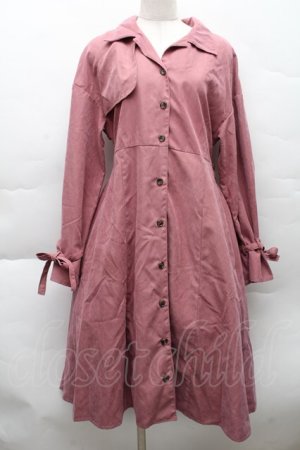 画像: jouetie / 起毛トレンチワンピース  ピンク S-25-12-11-029-EL-CO-AS-ZS
