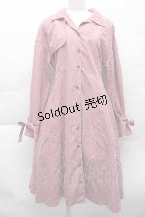 画像1: jouetie / 起毛トレンチワンピース  ピンク S-25-12-11-029-EL-CO-AS-ZT516 (1)