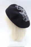 画像3: ALICE and the PIRATES / A/Pクラウンプリントベレー  黒 S-25-12-11-002-PA-AC-HR-ZS (3)