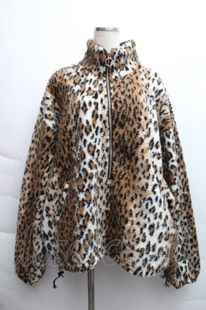 画像: HELL CAT PUNKS / レオパードハーフジップブルゾン  ブラウン S-25-12-11-040-PU-TO-HR-ZS