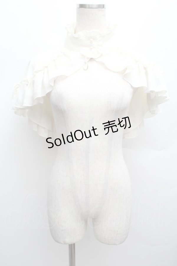 画像1: MARBLE / ゴシック調モチーフ付き立ち襟ケープ  オフ S-25-12-12-036-GO-JA-AS-ZS (1)