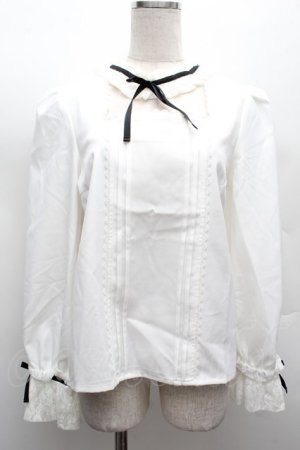 画像: Deary / 襟レースブラウス  白 S-25-12-12-038-LO-BL-AS-ZS