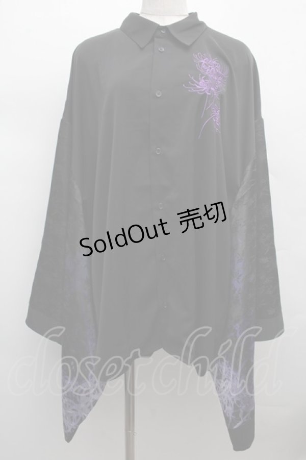 画像1: REZEN / 彼岸花和袖シャツ L 京紫 S-25-12-12-042-LO-BL-AS-ZS (1)